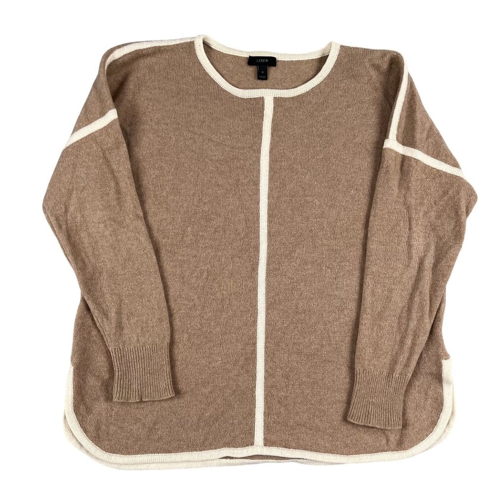 J.Crew Womens 100% Lambs Wool Boxy Long Sleeve‎ Pullover Sweater Medium